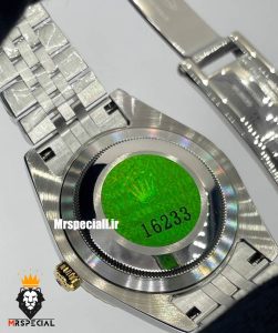 ساعت ست رولکس زنانه و مردانه مدل دیت جاست باتری دورنگ طلایی صفحه سفید 01534 ROLEX DATEJUST