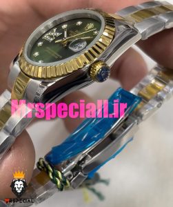 ساعت زنانه رولکس دیت جاست اتوماتیک دورنگ طلایی صفحه سبز 020828 ROLEX DATEJUST