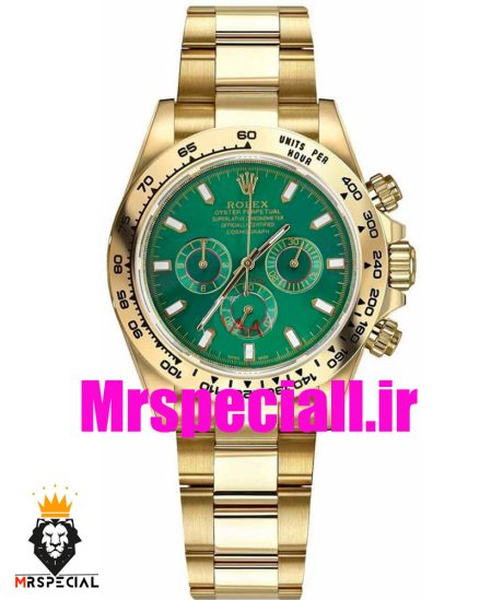 ساعت رولکس مدل دیتونا مردانه کرنوگراف طلایی صفحه سبز 020244 ROLEX DAYTONA