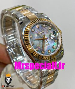 ساعت زنانه رولکس دیت جاست اتوماتیک دورنگ رزگلد صفحه صدف سایز31 020640 ROLEX DATEJUST