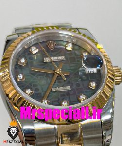 ساعت زنانه رولکس دیت جاست اتوماتیک دورنگ رزگلد صفحه صدف سایز31 020640 ROLEX DATEJUST