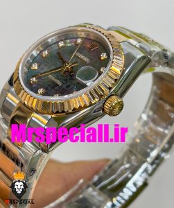 ساعت زنانه رولکس دیت جاست اتوماتیک دورنگ رزگلد صفحه صدف سایز31 020640 ROLEX DATEJUST