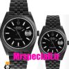 ساعت ست رولکس مردانه و زنانه مدل دیت جاست مشکی بند ژوبیل صفحه مشکی 020830 Rolex DATE JUST BLACK