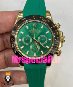 ساعت رولکس مردانه مدل دیتونا بند رابر سبز کرنوگراف 020840 ROLEX DAYTONA