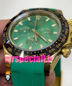 ساعت رولکس مردانه مدل دیتونا بند رابر سبز کرنوگراف 020840 ROLEX DAYTONA