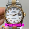 ساعت زنانه رولکس دیت جاست اتوماتیک دورنگ رزگلد صفحه سفید سایز31 020640 ROLEX DATEJUST