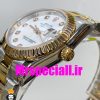 ساعت زنانه رولکس دیت جاست اتوماتیک دورنگ رزگلد صفحه سفید سایز31 020640 ROLEX DATEJUST