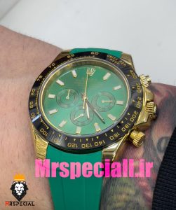 ساعت رولکس مردانه مدل دیتونا بند رابر سبز کرنوگراف 020840 ROLEX DAYTONA