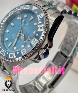 ساعت رولکس مردانه مدل جی ام تی مستر کوارتز استیل صفحه تیفانی 020839 ROLEX GMT MASTER