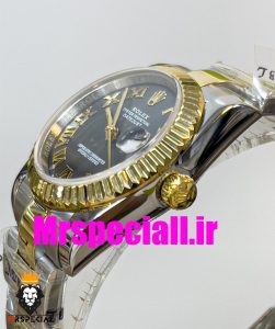 ساعت زنانه رولکس دیت جاست اتوماتیک دورنگ طلایی صفحه طوسی سایز31 020643 ROLEX DATEJUST