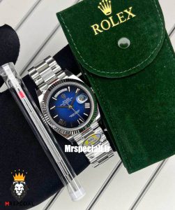 ساعت رولکس مردانه مدل دی دیت اتوماتیک استیل صفحه ابی کیفیت مستر 021240 ROLEX DAY DATE 