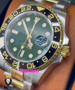ساعت مردانه رولکس جی ام تی مستر اتوماتیک دو رنگ طلایی صفحه سبز 021244 ROLEX GMT MASTER 