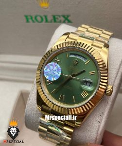 ساعت رولکس مردانه مدل دی دیت طلایی اتوماتیک صفحه سبز 0943 ROLEX DAY DATE