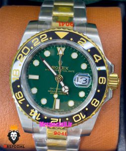ساعت مردانه رولکس جی ام تی مستر اتوماتیک دو رنگ طلایی صفحه سبز 021244 ROLEX GMT MASTER 