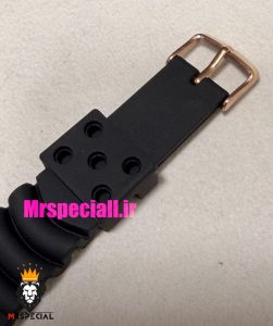 ساعت سیکو مردانه بند رابر رزگلد مشکی کرنوگراف صفحه مشکی 021528 SEIKO Air diver