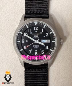 ساعت سیکو 5 مردانه اتوماتیک بند ناتو مشکی صفحه مشکی 021526 SEIKO
