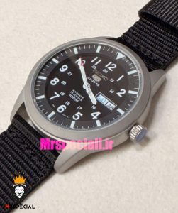 ساعت سیکو 5 مردانه اتوماتیک بند ناتو مشکی صفحه مشکی 021526 SEIKO