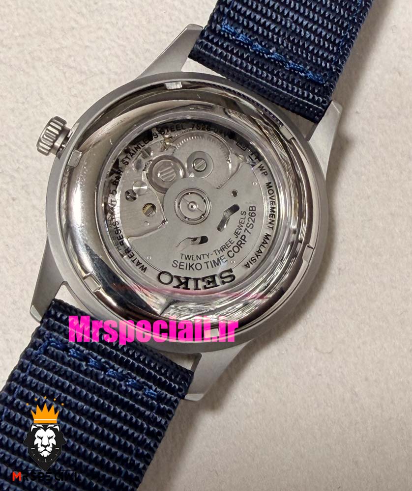 ساعت سیکو 5 مردانه اتوماتیک بند ناتو سورمه ای صفحه سورمه ای 021527 SEIKO
