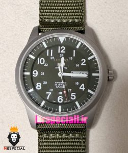 ساعت سیکو 5 مردانه اتوماتیک بند ناتو سبز صفحه سبز 021525 SEIKO