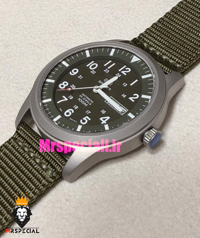ساعت سیکو 5 مردانه اتوماتیک بند ناتو سبز صفحه سبز 021525 SEIKO