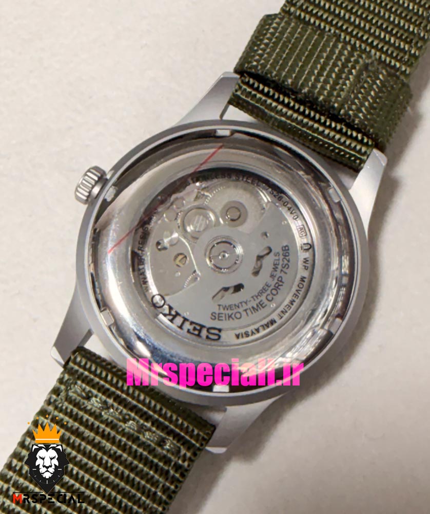 ساعت سیکو 5 مردانه اتوماتیک بند ناتو سبز صفحه سبز 021525 SEIKO