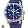 ساعت سیکو 5 مردانه اتوماتیک بند ناتو سورمه ای صفحه سورمه ای 021527 SEIKO