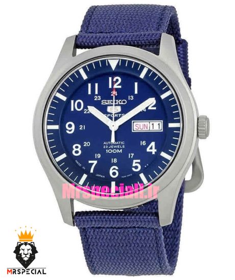 ساعت سیکو 5 مردانه اتوماتیک بند ناتو سورمه ای صفحه سورمه ای 021527 SEIKO