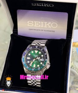 ساعت مردانه سیکو 5 جی ام تی اتوماتیک صفحه سبز 021646 SEIKO 5 GMT 