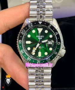 ساعت مردانه سیکو 5 جی ام تی اتوماتیک صفحه سبز 021646 SEIKO 5 GMT 