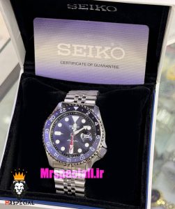 ساعت مردانه سیکو 5 جی ام تی اتوماتیک صفحه مشکی 021647 SEIKO 5 GMT 