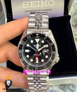 ساعت مردانه سیکو 5 جی ام تی اتوماتیک صفحه مشکی 021647 SEIKO 5 GMT 