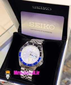 ساعت مردانه سیکو 5 جی ام تی اتوماتیک صفحه سفید 021648 SEIKO 5 GMT