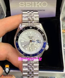 ساعت مردانه سیکو 5 جی ام تی اتوماتیک صفحه سفید 021648 SEIKO 5 GMT