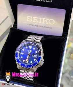 ساعت مردانه سیکو 5 جی ام تی اتوماتیک صفحه ابی 021645 SEIKO 5 GMT 