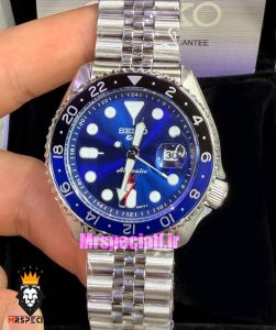 ساعت مردانه سیکو 5 جی ام تی اتوماتیک صفحه ابی 021645 SEIKO 5 GMT 