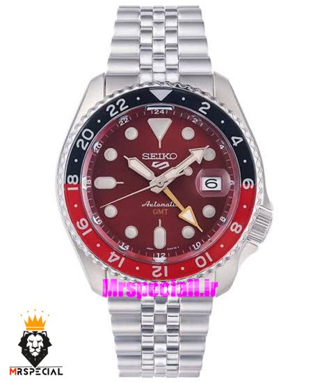 ساعت مردانه سیکو 5 جی ام تی اتوماتیک صفحه قرمز 021646 SEIKO 5 GMT