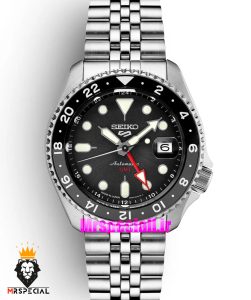 ساعت مردانه سیکو 5 جی ام تی اتوماتیک صفحه مشکی 021647 SEIKO 5 GMT
