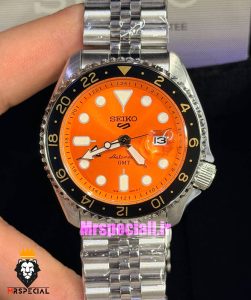 ساعت مردانه سیکو 5 جی ام تی اتوماتیک صفحه نارنجی 021649 SEIKO 5 GMT