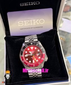 ساعت مردانه سیکو 5 جی ام تی اتوماتیک صفحه قرمز 021646 SEIKO 5 GMT 