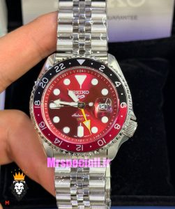 ساعت مردانه سیکو 5 جی ام تی اتوماتیک صفحه قرمز 021646 SEIKO 5 GMT 
