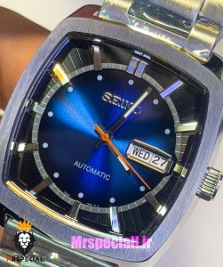 ساعت سیکو مردانه اتوماتیک چهارگوش استیل صفحه ابی 020143 SEIKO Recraft