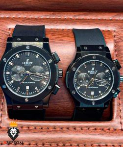 ساعت ست هابلوت مردانه و زنانه کرنوگراف مشکی صفحه مشکی 6626 HUBLOT BIG BANG