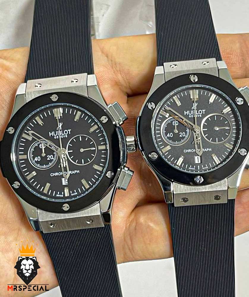 ساعت ست هابلوت مردانه و زنانه کرنوگراف مشکی صفحه مشکی 0964 HUBLOT BIG BANG