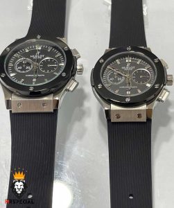 ساعت ست هابلوت مردانه و زنانه کرنوگراف مشکی صفحه مشکی 0964 HUBLOT BIG BANG