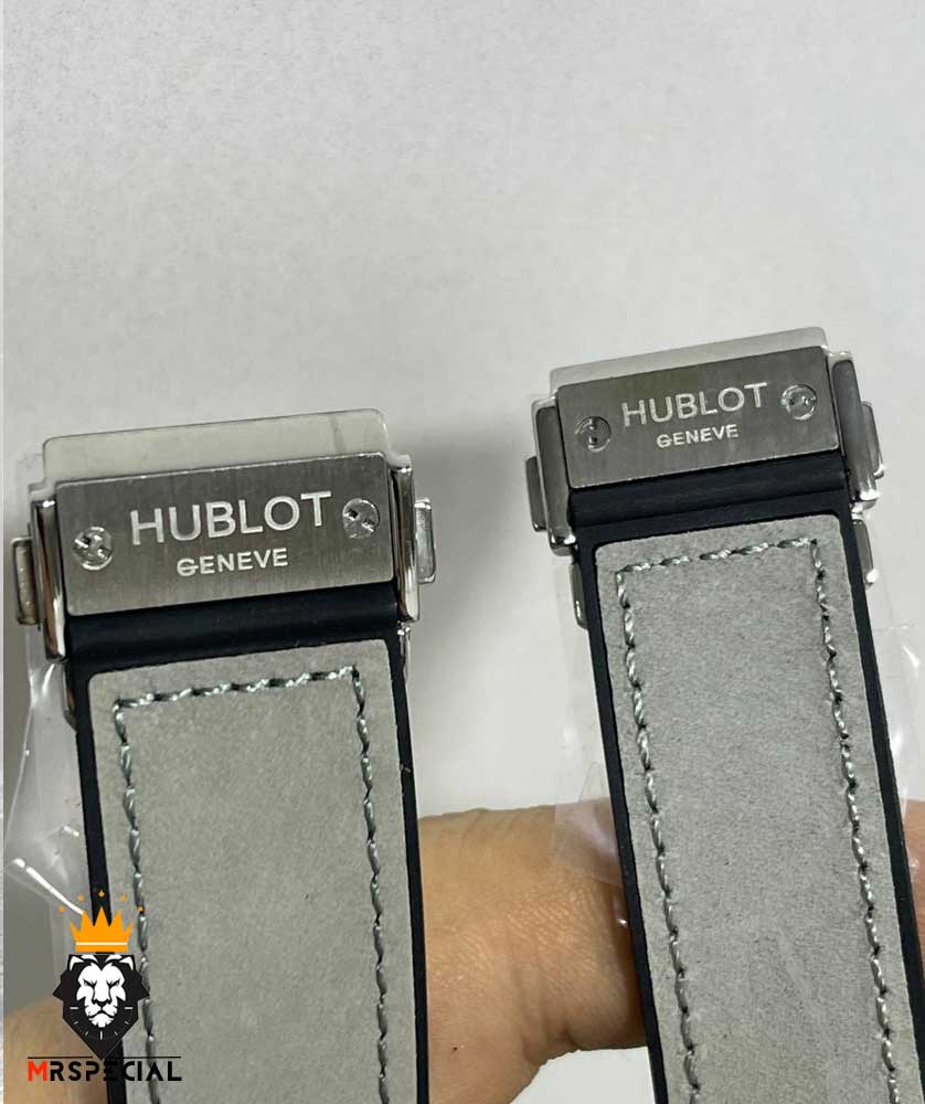 ساعت ست هابلوت مردانه و زنانه کرنوگراف طوسی صفحه اسکلتون 0967 HUBLOT BIG BANG