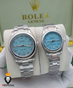 ساعت ست مردانه و زنانه رولکس پرپچوال اتوماتیک صفحه تیفانی 01463 Rolex Oyster Perpetual
