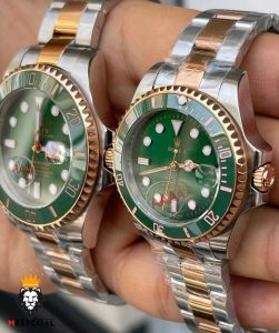 ساعت ست رولکس مردانه و زنانه ساب مارینر دورنگ رزگلد صفحه سبز 01171 Rolex Sub mariner