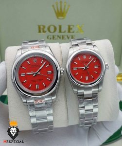 ساعت ست مردانه و زنانه رولکس پرپچوال اتوماتیک صفحه قرمز 01465 Rolex Oyster Perpetual