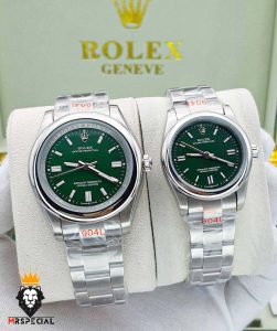 ساعت ست مردانه و زنانه رولکس پرپچوال اتوماتیک صفحه سبز 01467 Rolex Oyster Perpetual