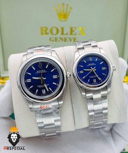 ساعت ست مردانه و زنانه رولکس پرپچوال اتوماتیک صفحه ابی 01464 Rolex Oyster Perpetual